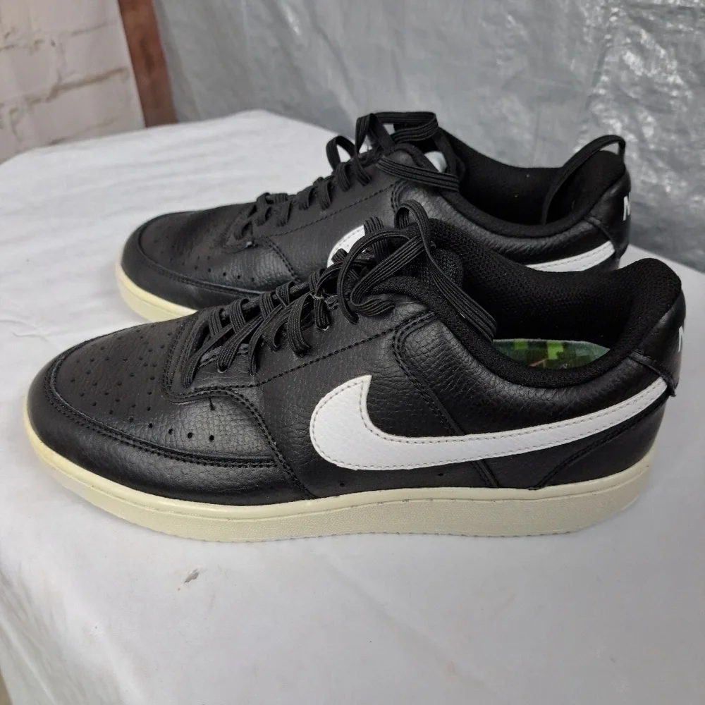 Nike Court Vision Low Black White Sneakers - Picture 3 of 9